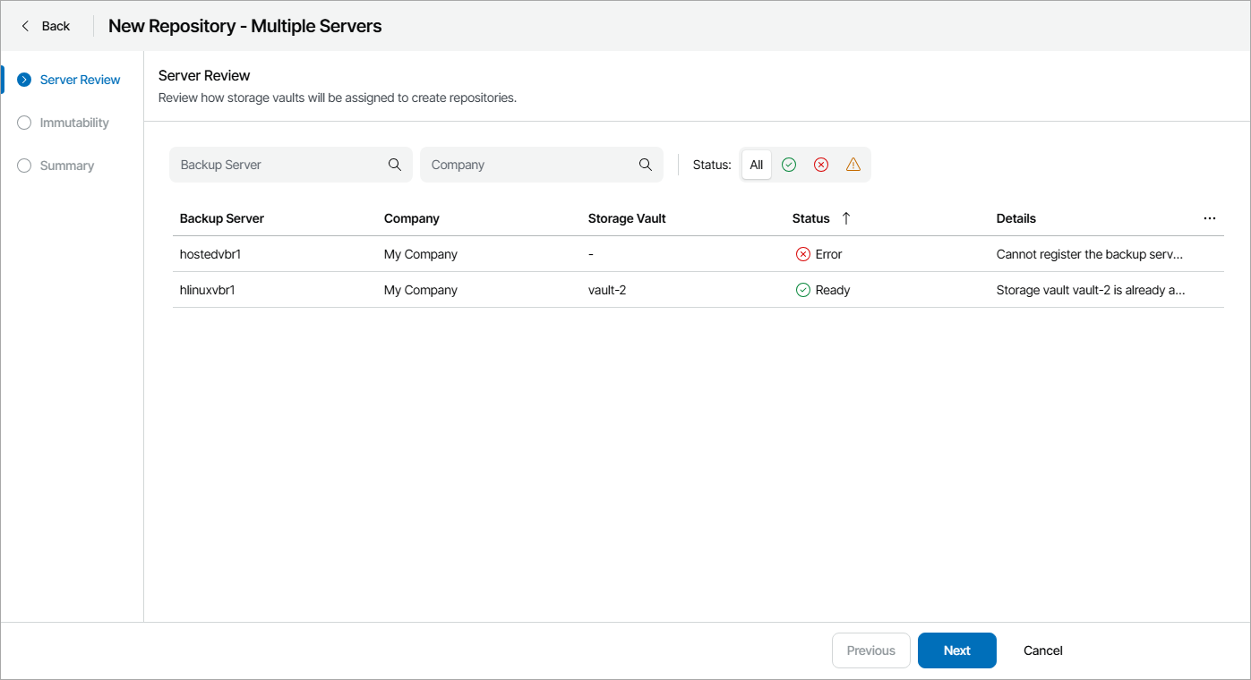 Review Backup Servers