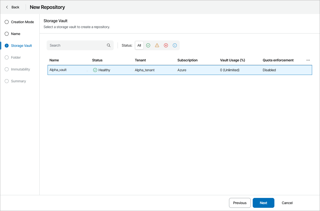 Select Backup Server