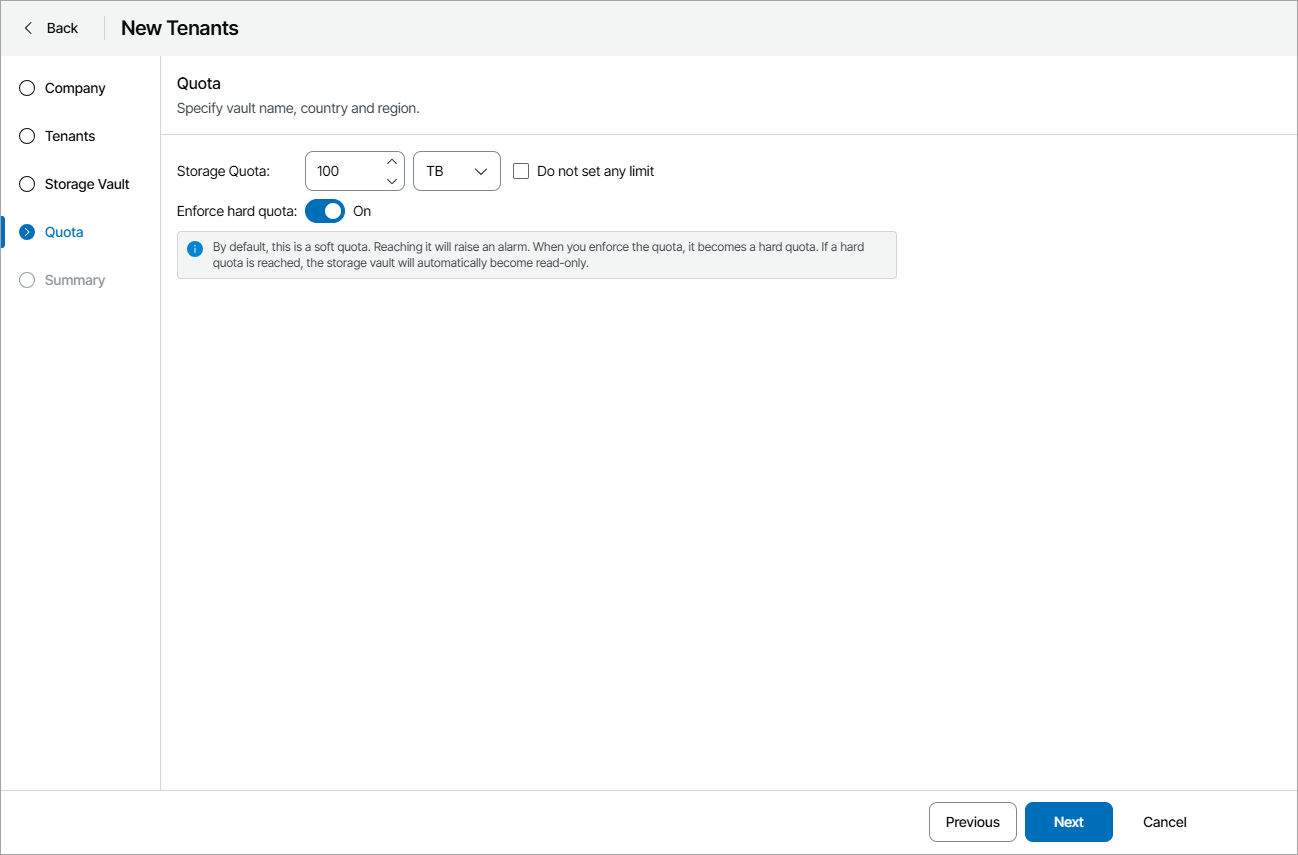 Configure Storage Quota