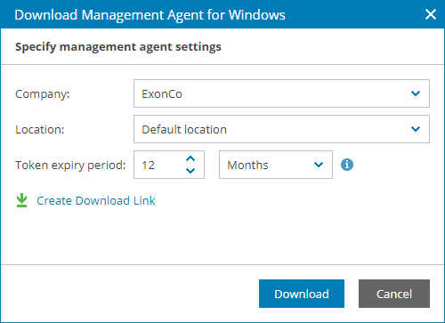 Specify Management Agent Settings