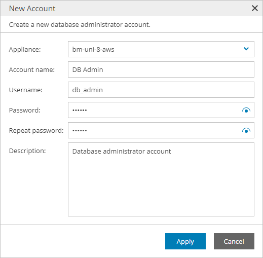 Adding Databases Accounts