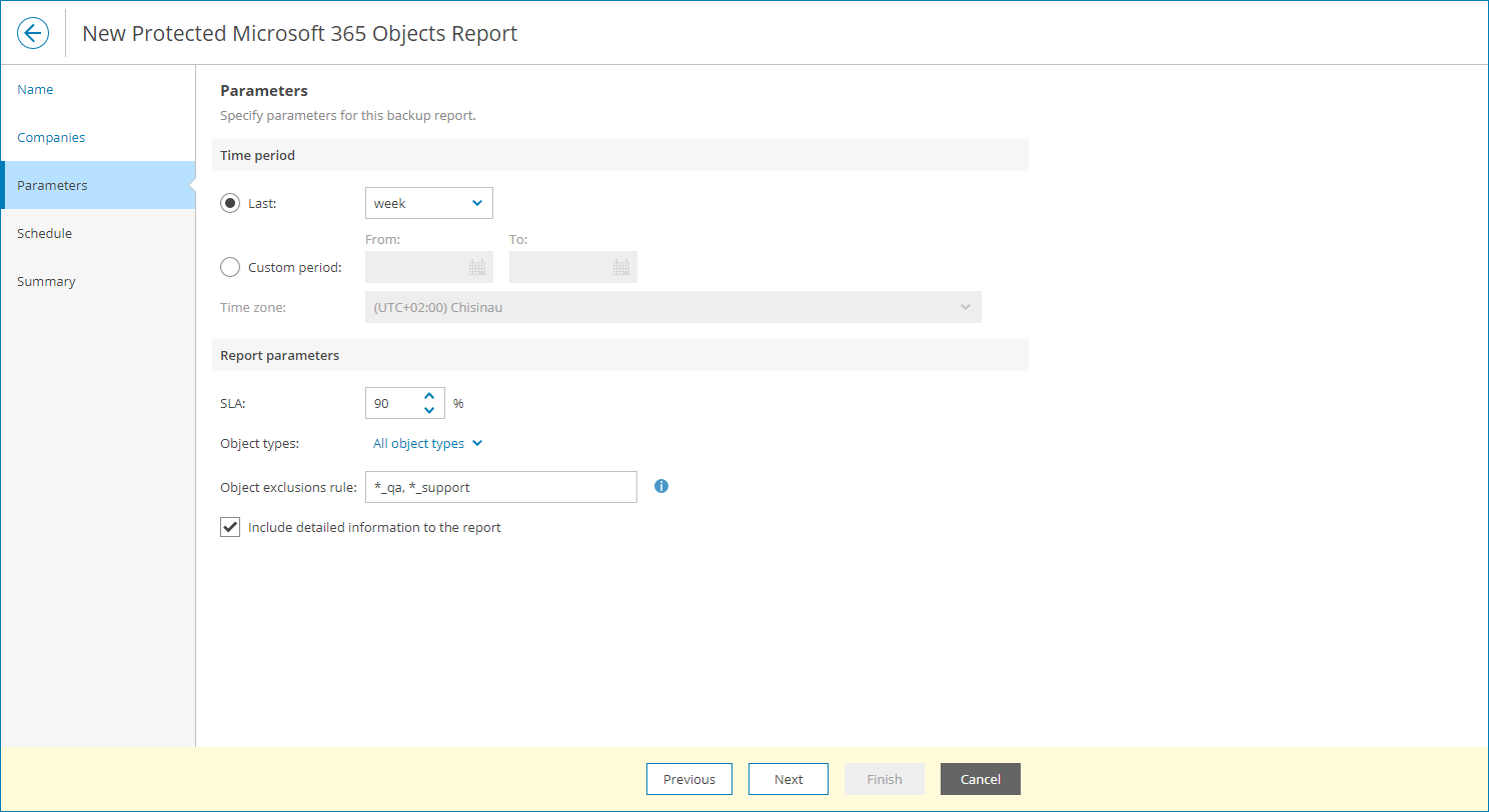 Specify Report Parameters