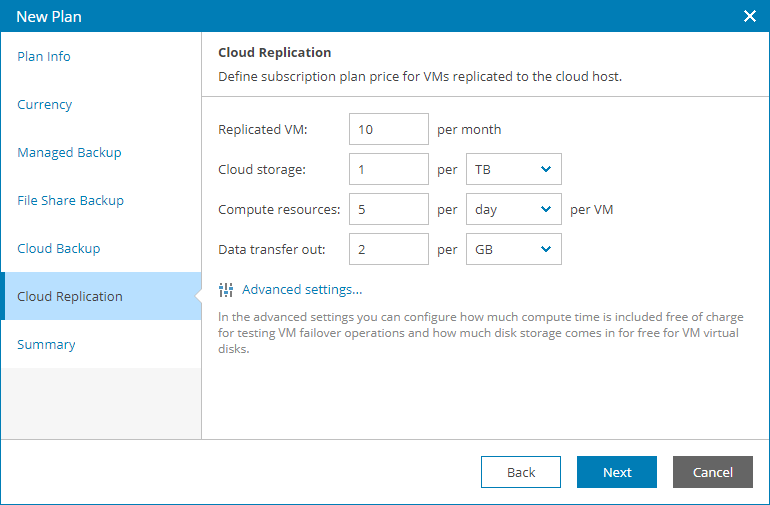 Specify Rates for Cloud Host Resources
