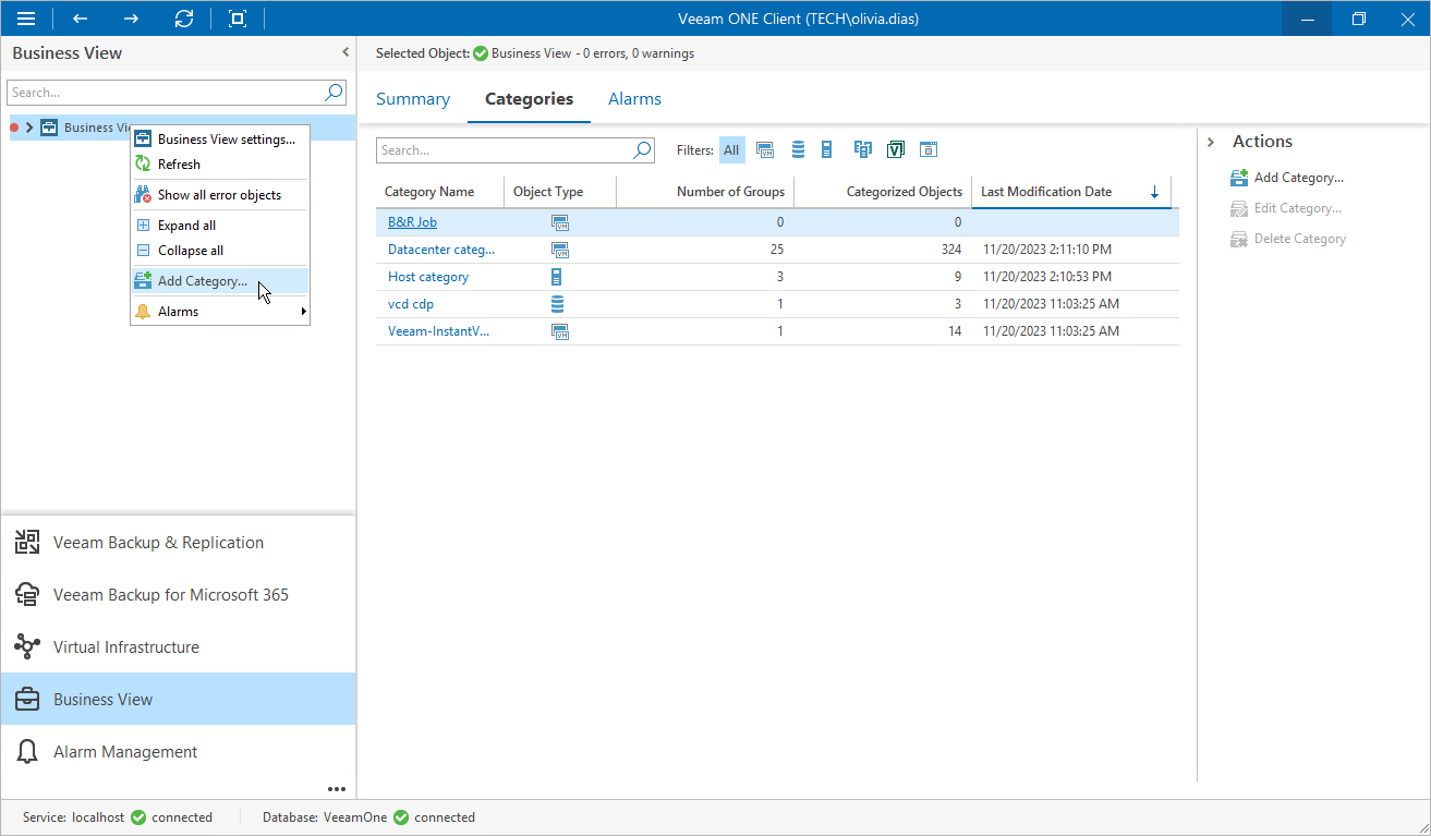 Launching Categorization Wizard