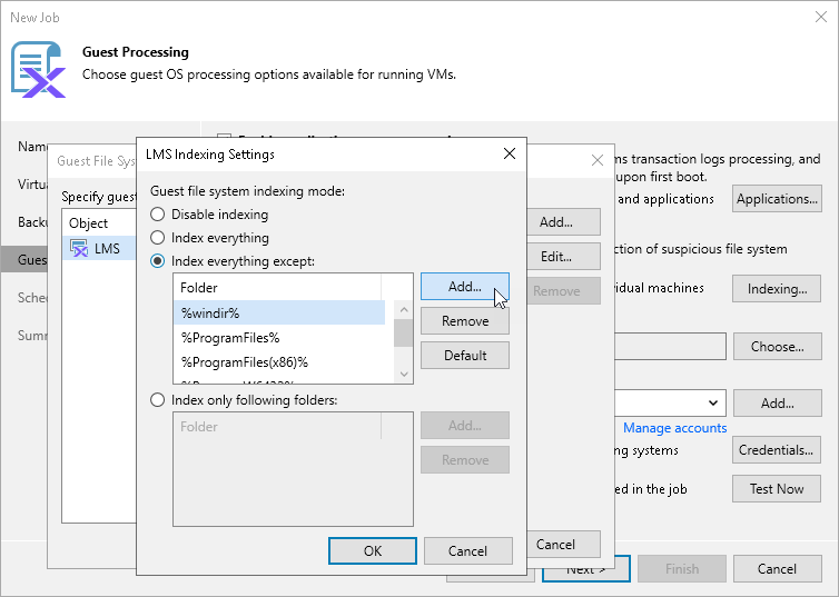 Step 5b. Enable VM Guest OS File Indexing