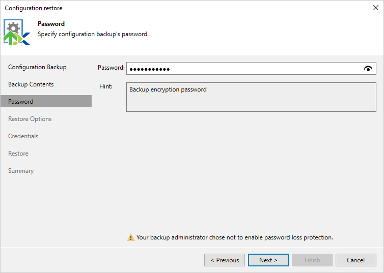 Step 4. Provide Encryption Password