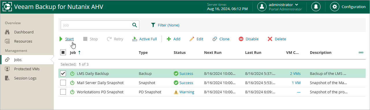 Performing Instant Recovery of Workloads to Hyper-V - Veeam Backup for  Nutanix AHV User Guide