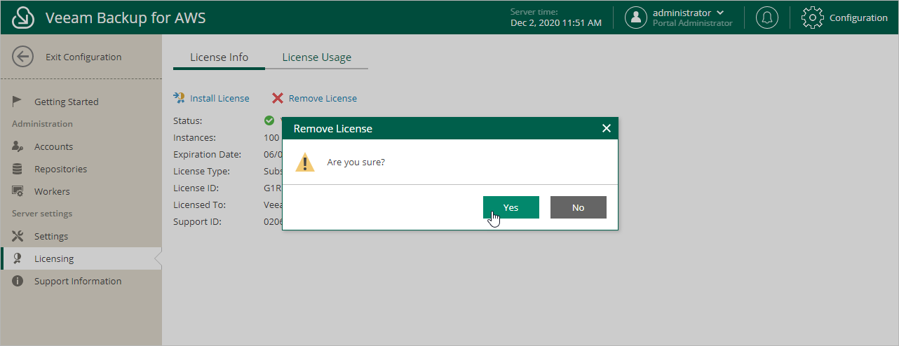 Installing and Removing License
