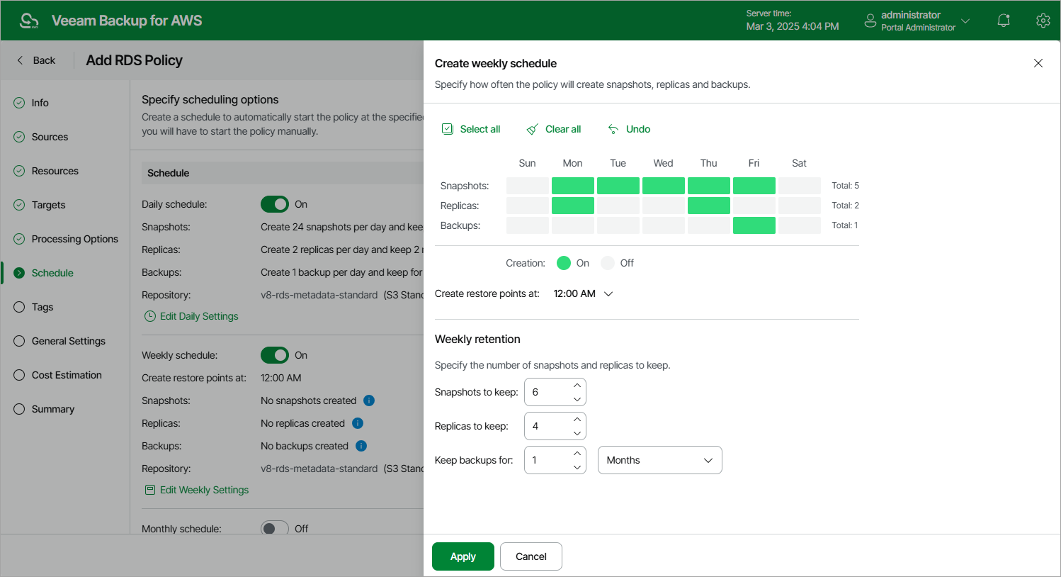 specifying-weekly-schedule-veeam-backup-for-aws-guide