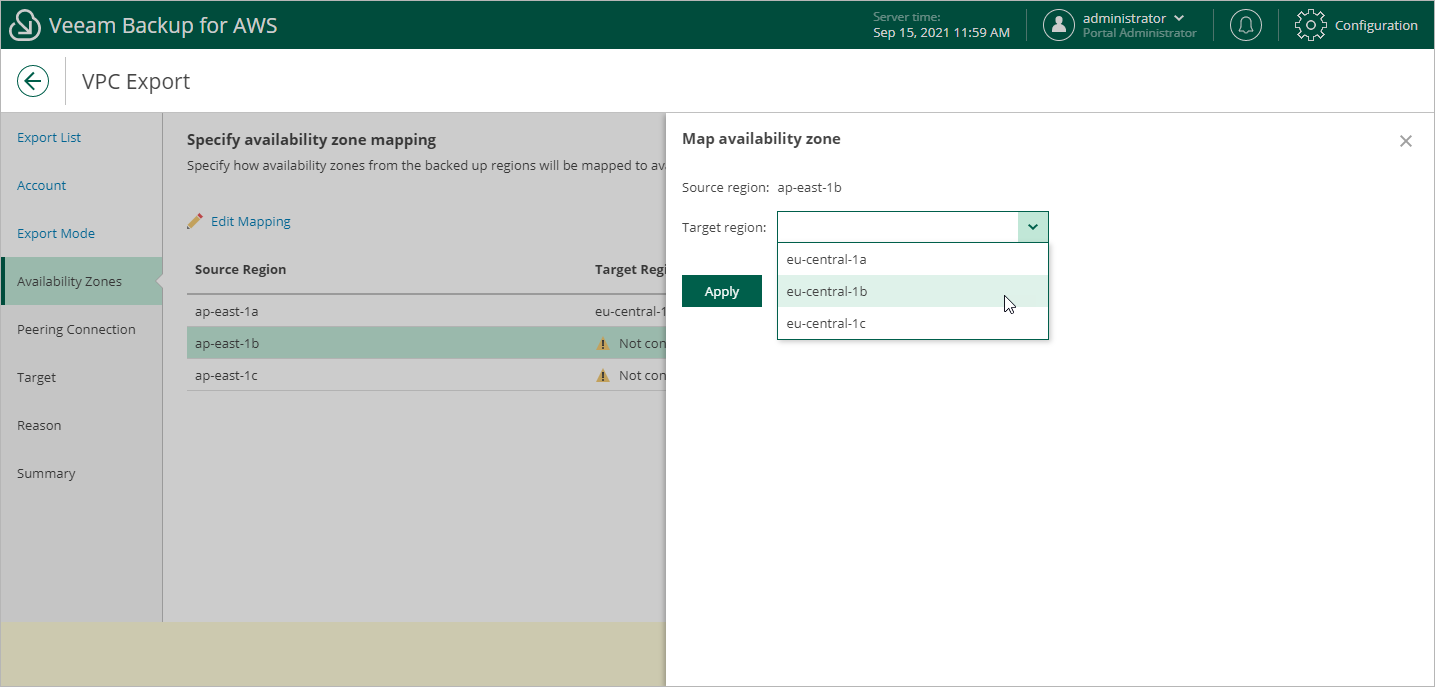 Step 5. Configure Availability Zone Mapping