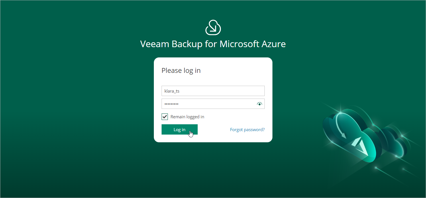 Accessing Veeam Backup for Microsoft Azure