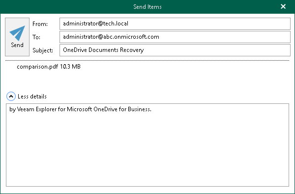 Sending Microsoft OneDrive Documents