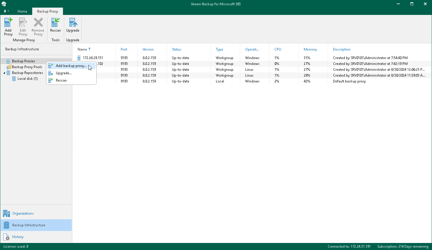 Step 1. Launch New Backup Proxy Wizard - Veeam Backup for Microsoft 365 ...