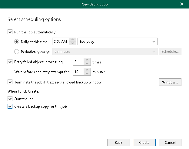 Specifying Scheduling Options