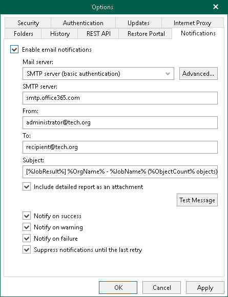Configuring Notification Settings