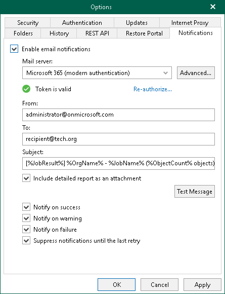 Configuring Notification Settings