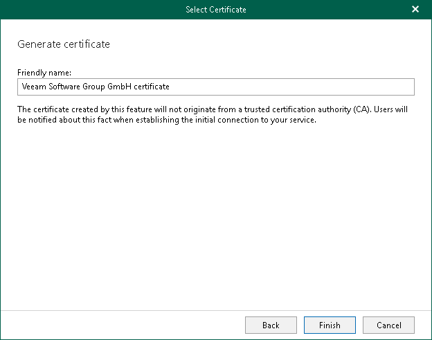 Generating New Certificate