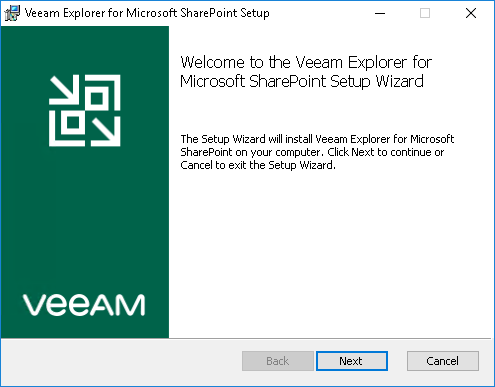 Installing Veeam Explorer for Microsoft SharePoint