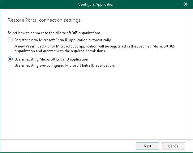 Step 2. Configure Connection to Restore Portal