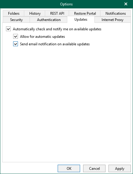Configuring Notifications on New Versions and Automatic Updates