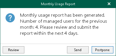 Monthly Usage Report