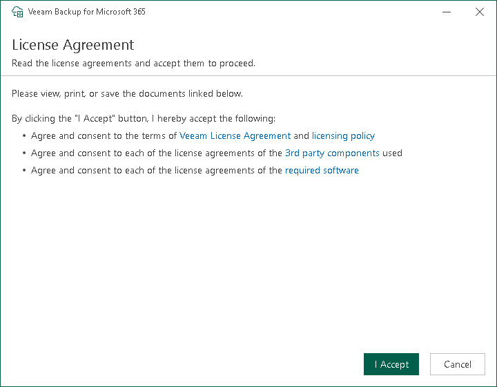 Step 2. Read and Accept License Agreement - Veeam Backup for Microsoft ...