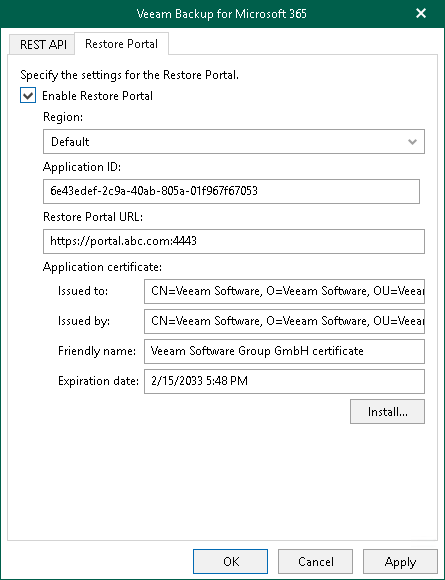 Configuring Restore Portal Settings