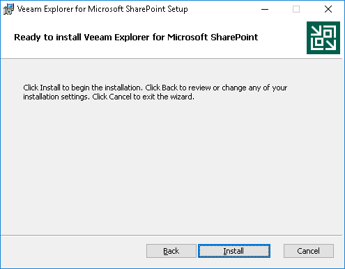 Installing Veeam Explorer for Microsoft SharePoint