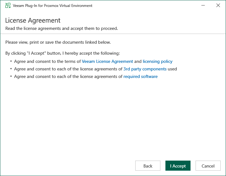 Installing RHV Plug-In Installing Veeam Plug-In for Proxmox VE Manually