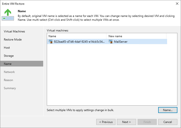 Step 6. Specify VM Name