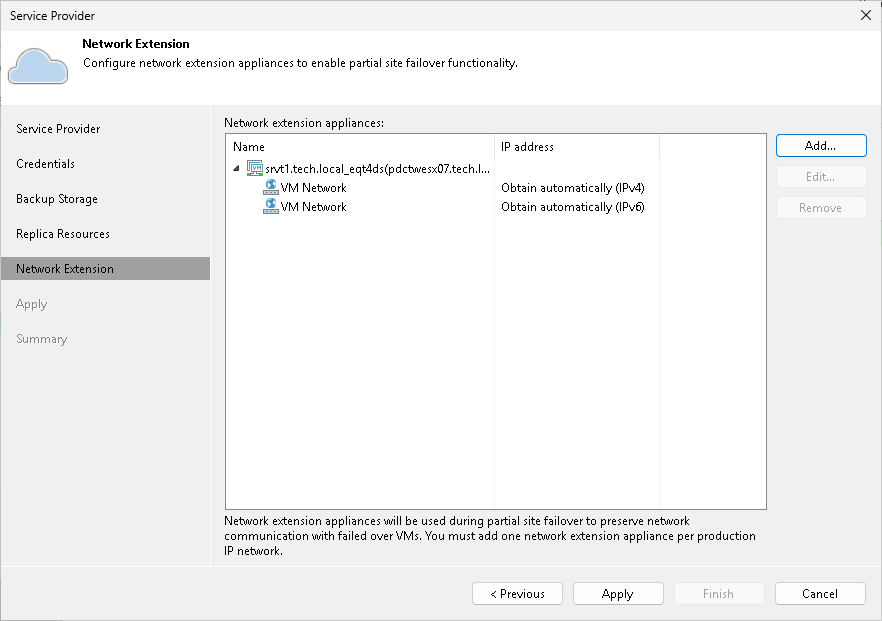 Step 6. Configure Network Extension Appliances