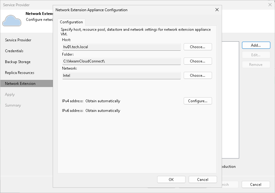 Step 6. Configure Network Extension Appliances