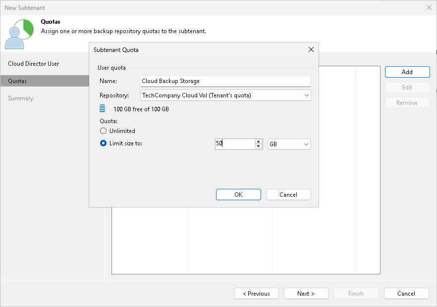 Step 3. Allocate Subtenant Quota