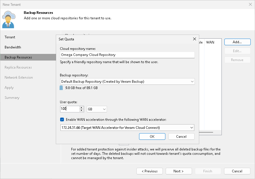 Step 4. Allocate Backup Resources