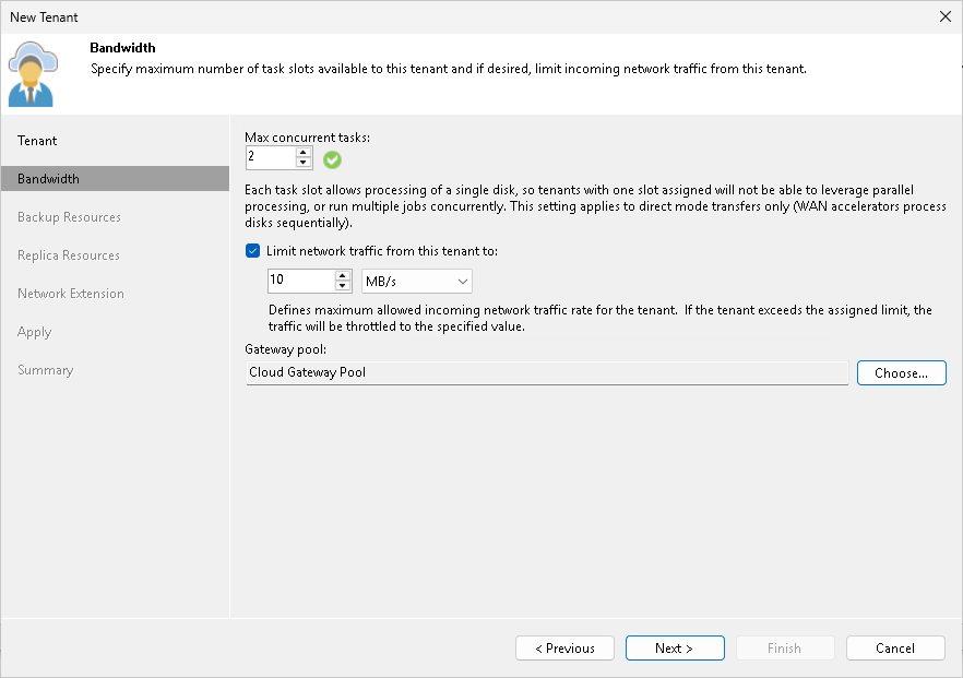 Step 3. Specify Bandwidth Settings