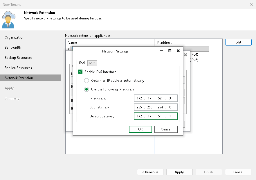 Step 6. Specify Network Extension Settings