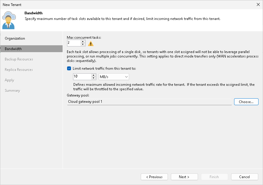 Step 3. Specify Bandwidth Settings