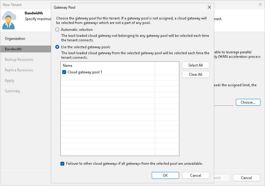 Step 3. Specify Bandwidth Settings