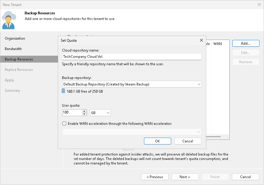 Step 4. Allocate Backup Resources