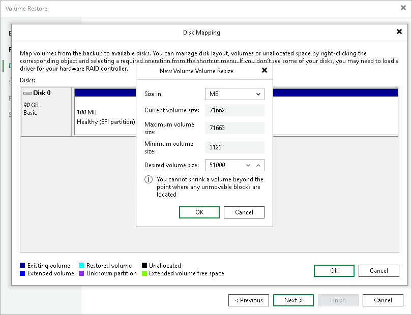 Restoring Volumes from Veeam Agent Backups