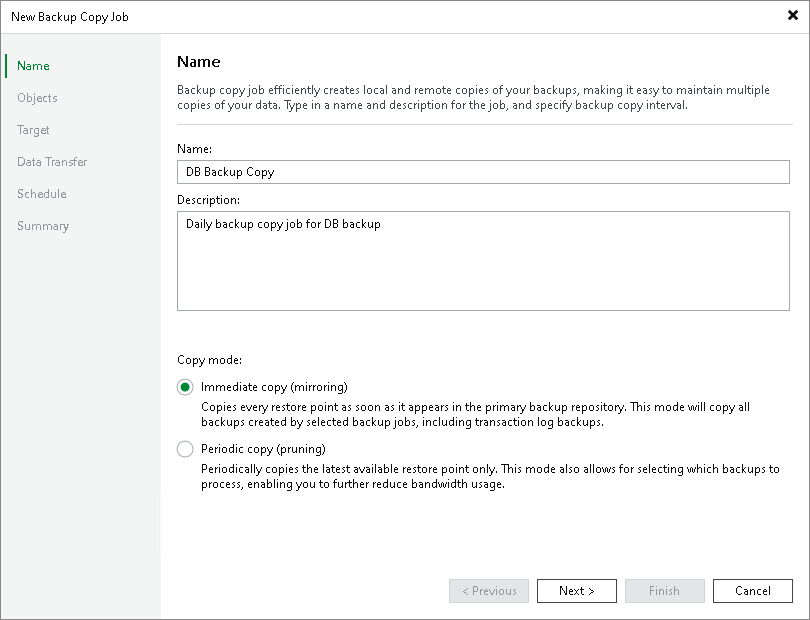 Creating Backup Copy Jobs