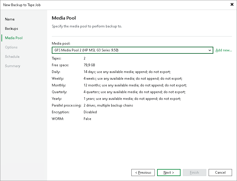 Creating Tenant Backup to Tape Job