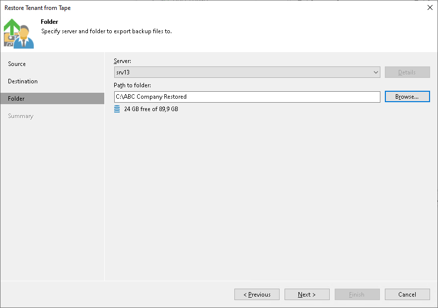 Restoring Tenant Data from Tape