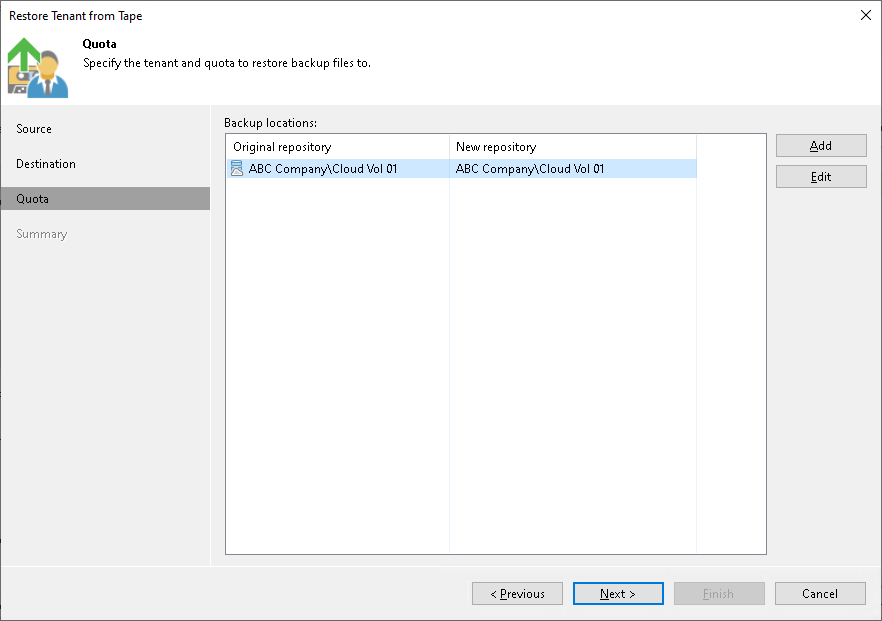 Restoring Tenant Data from Tape