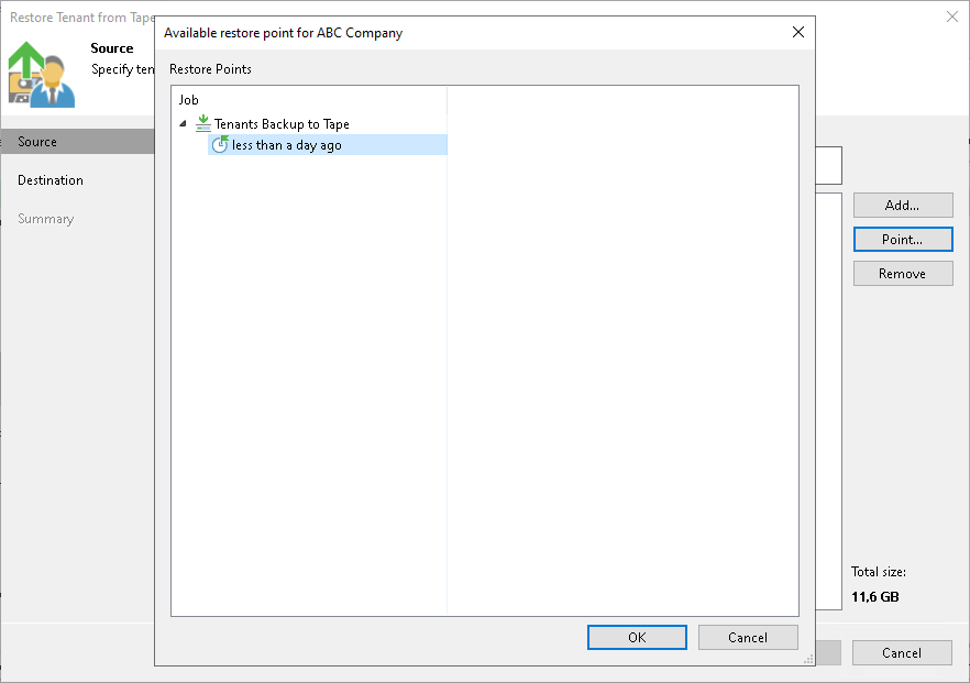Restoring Tenant Data from Tape