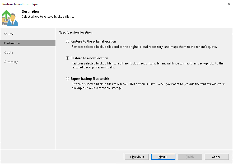 Restoring Tenant Data from Tape