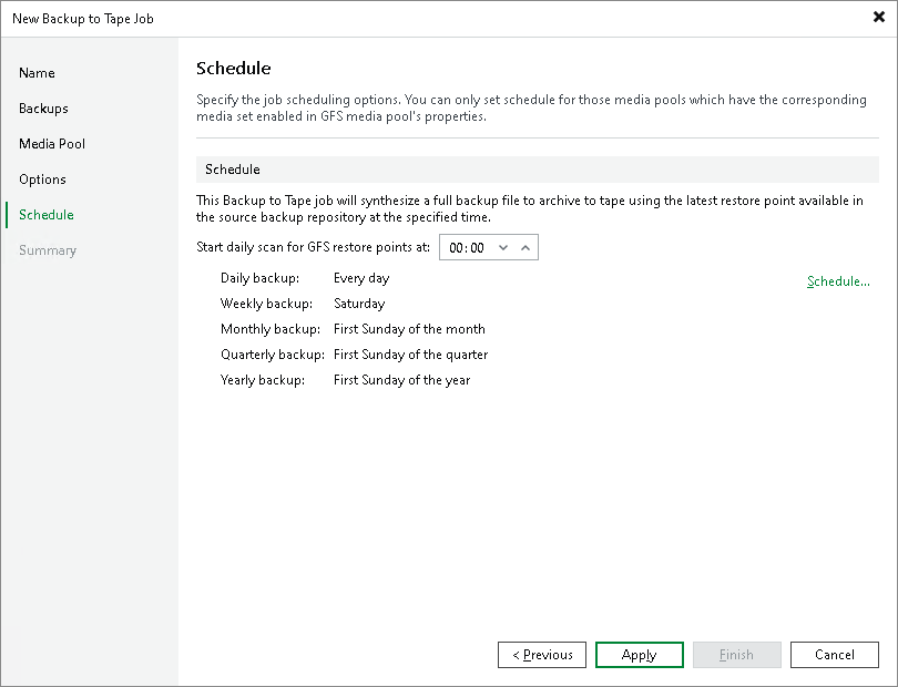 Creating Tenant Backup to Tape Job