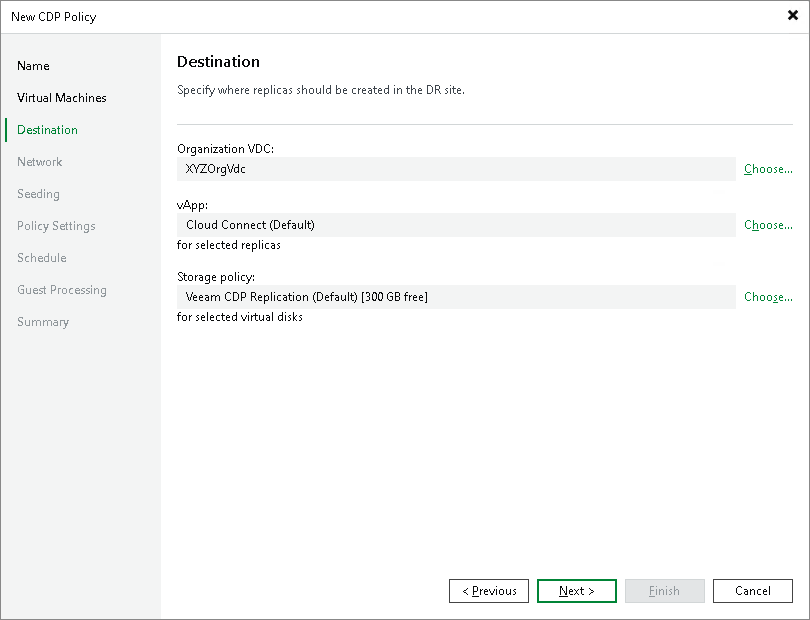 Creating CDP Policies for VMware vSphere