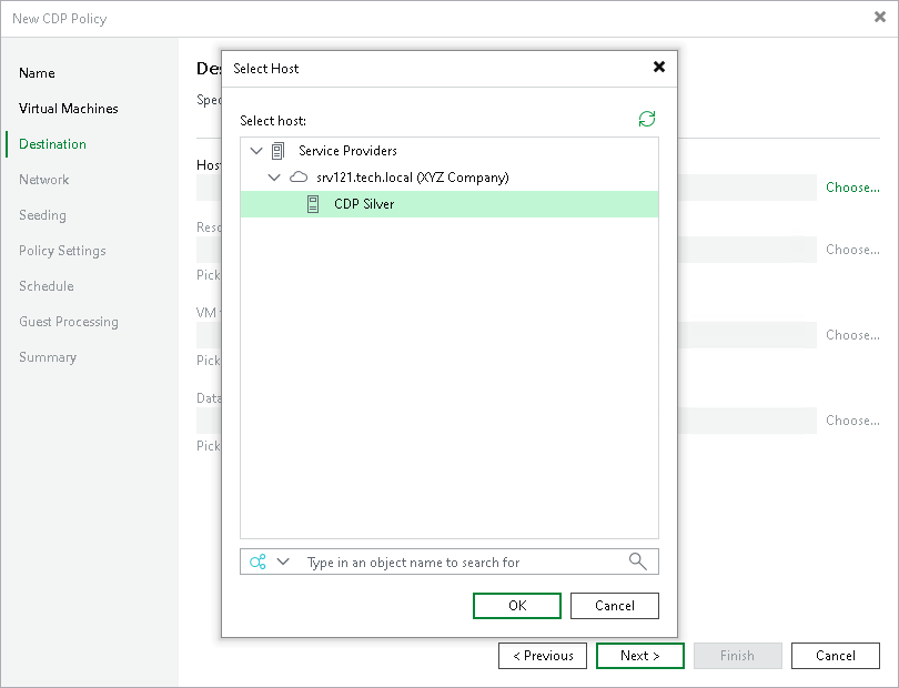 Creating CDP Policies for VMware vSphere