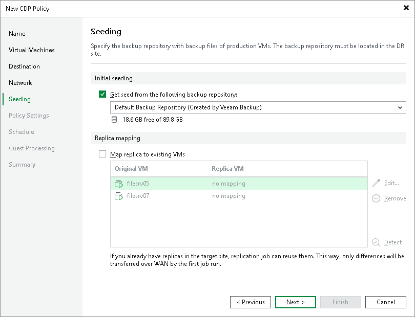 Creating CDP Policies for VMware vSphere